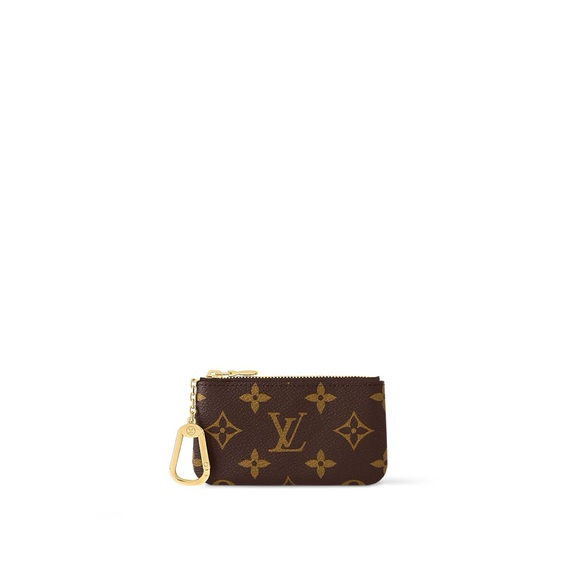 Brown and Gold Monogram Pouch - Picture 1 of 4